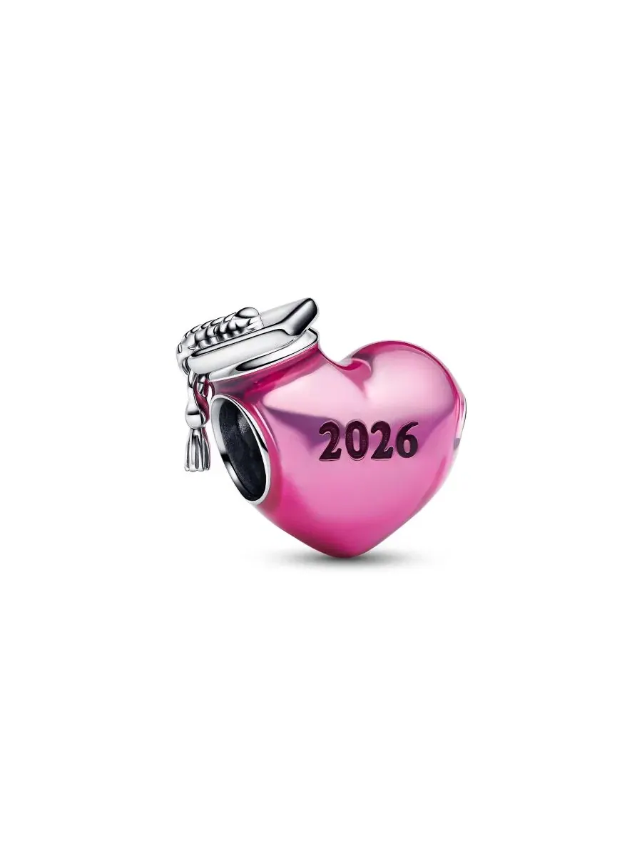 Подвеска в виде розового сердца для выпускного 2026 года Pandora — изображение 1 из 3, оттенок серебристый