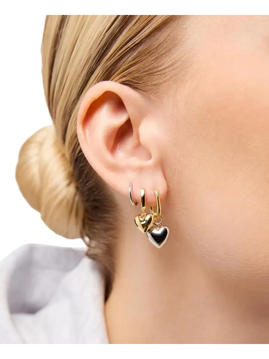 Серьги-сердечки Wesley Two-Tone Ana Luisa — изображение 2 из 4, оттенок золото