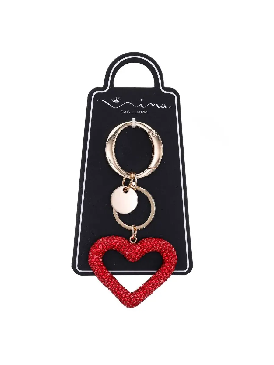 Подвеска на сумку с кристаллами, Heart Crystal Bag Charm Nina — 3