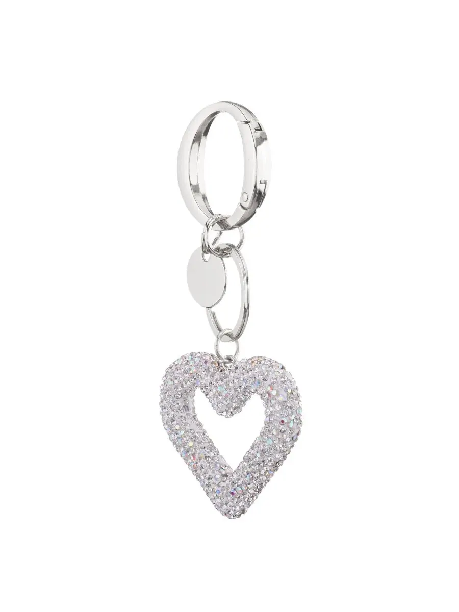 Подвеска на сумку с кристаллами Heart Shape Crystal Nina — изображение 2 из 3, серебряный