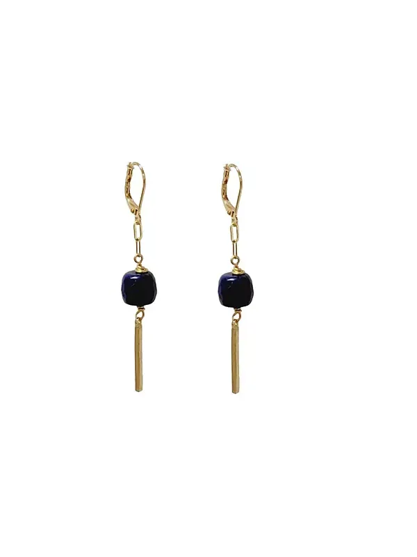 Женские серьги-подвески с синими лазуритом Minu Jewels