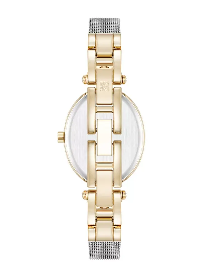 Женские часы Quartz Continental Oval двухцветные на стальной сетчатой браслете, 26мм Anne Klein — изображение 3 из 3