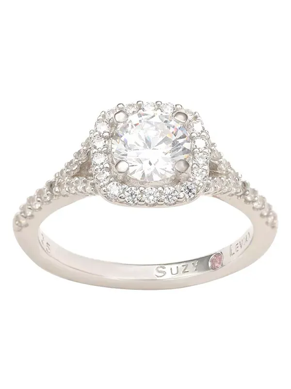 Кольцо Suzy Levian из стерлингового серебра с белыми круглыми кубическими цирконами Suzy Levian New — изображение 2 из 3