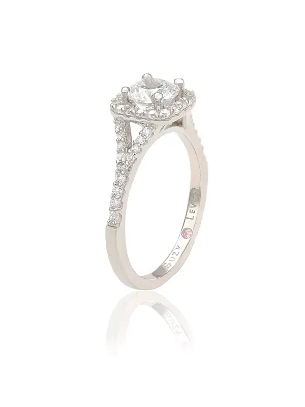 Кольцо Suzy Levian из стерлингового серебра с белыми круглыми кубическими цирконами Suzy Levian New — изображение 3 из 3