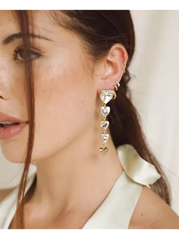 Серьги-Капли из стекла с 18-каратным золотом Ettika — изображение 2 из 3