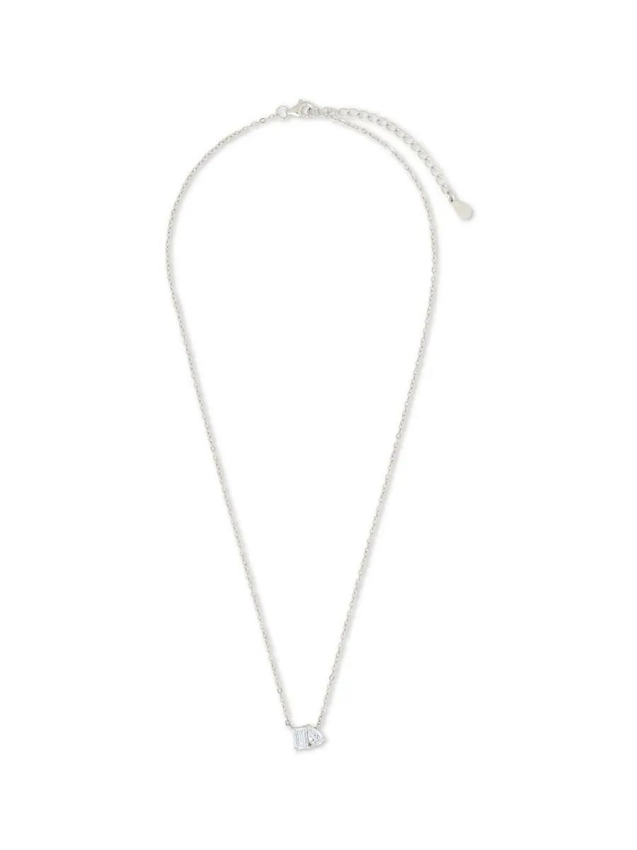 Колье Гвиневера с кубическим цирконием Sterling Forever — изображение 2 из 4, оттенок серебряный