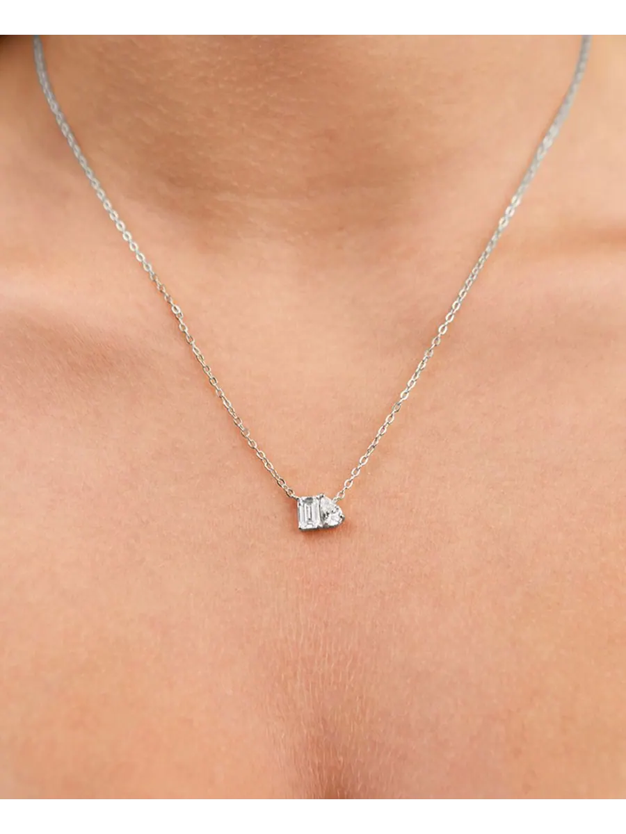 Колье Гвиневера с кубическим цирконием Sterling Forever — изображение 3 из 4, оттенок серебряный