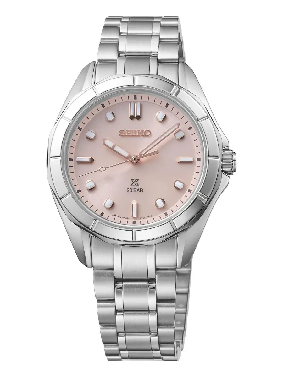 Женские часы Prospex Sea Series из нержавеющей стали, 34 мм Seiko — розовый