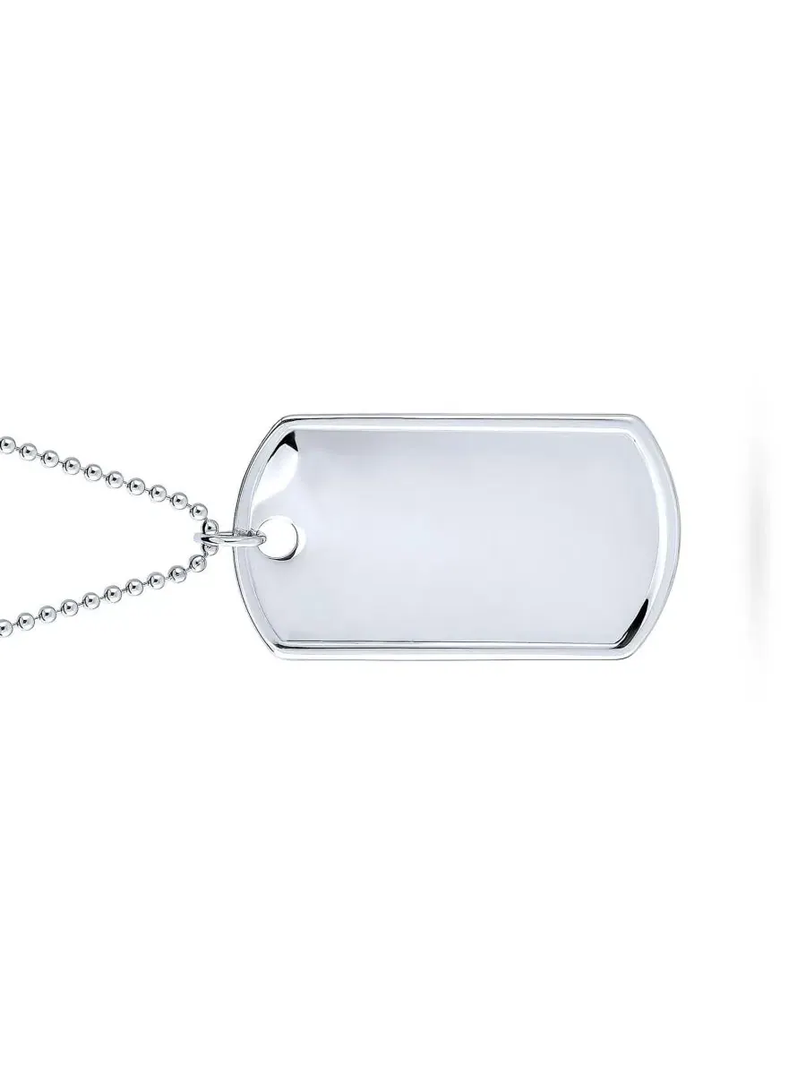 Кулон-жетон для собак X-Large Military Dog Tag Pendant Necklace 20 Inch Ball Chain Bling Jewelry — изображение 3 из 4