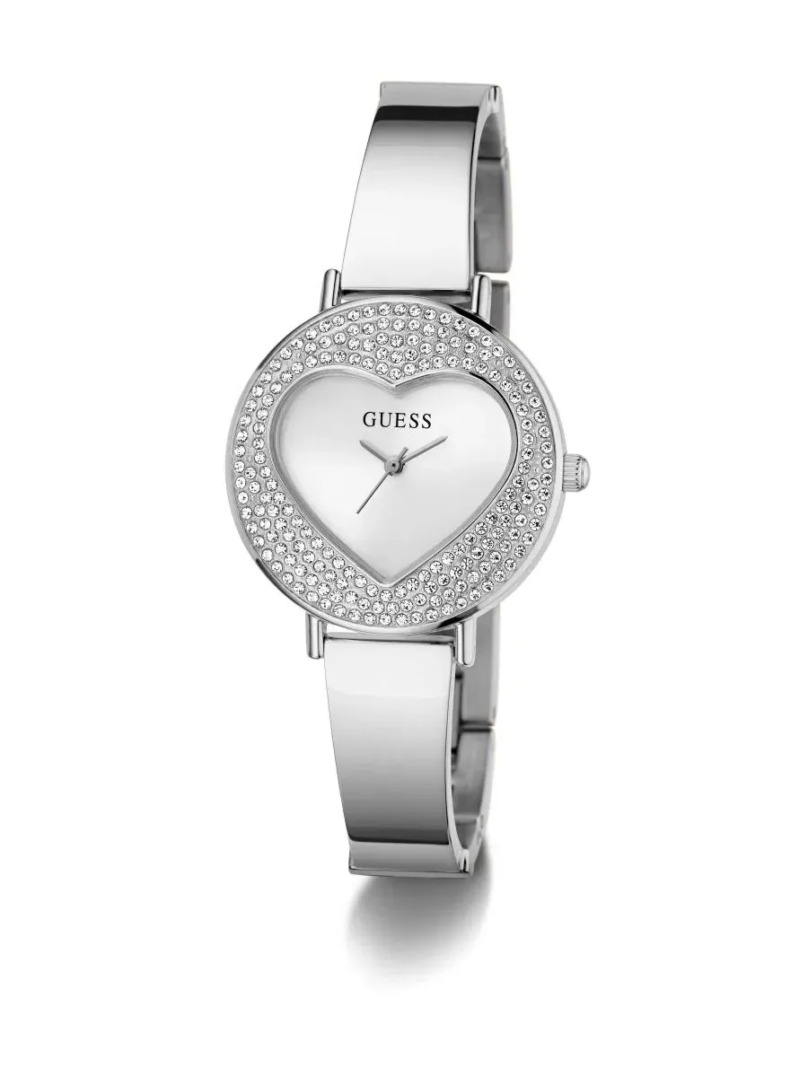 Женские часы GUESS с кварцевым механизмом, 30 мм — изображение 5 из 6, оттенок серебряный