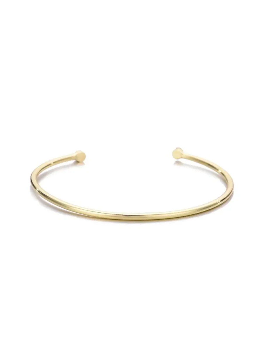 Браслет-манжета с кристаллами, 14K золотое покрытие — изображение 2 из 5