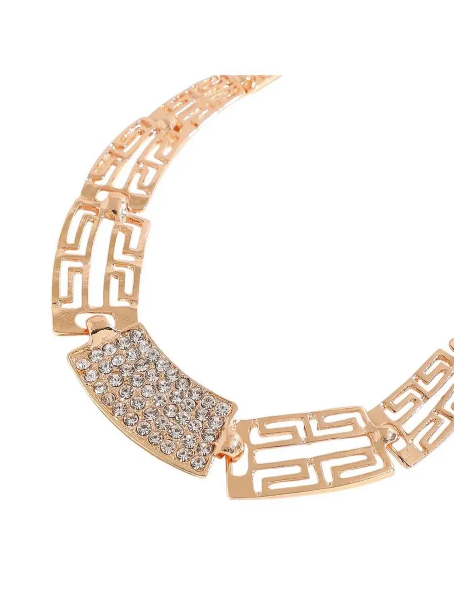 Ювелирный набор с камнями Gold Plated Stones Jewellery Set SOHI — изображение 6 из 9, оттенок золото