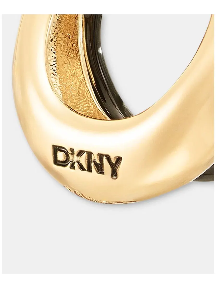 Серьги-пусеты с разрезом, модель Puffy Split-Hoop DKNY — изображение 4 из 4, оттенок черный