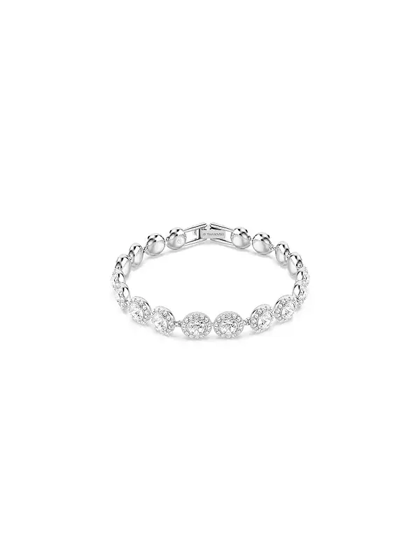 Браслет una круглой огранки с белым родиевым покрытием Swarovski — изображение 1 из 4, оттенок серебряный
