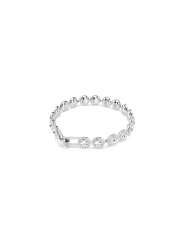 Браслет una круглой огранки с белым родиевым покрытием Swarovski — изображение 2 из 4, оттенок серебряный