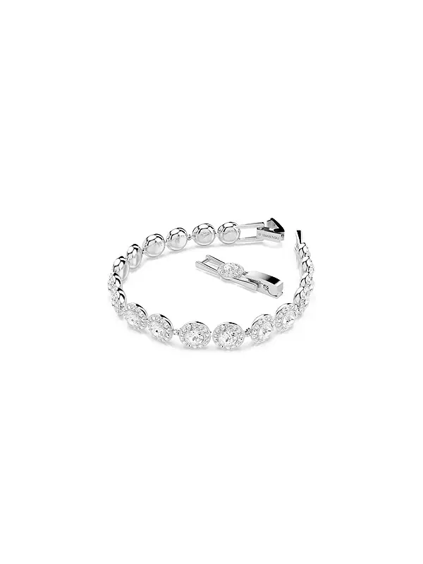 Браслет una круглой огранки с белым родиевым покрытием Swarovski — изображение 4 из 4, оттенок серебряный