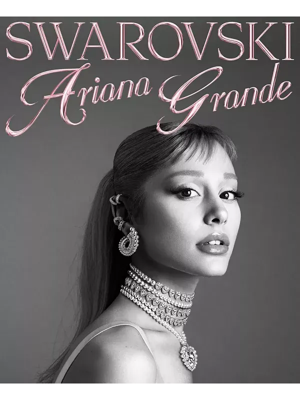 Теннисное ожерелье Ariana Grande x Swarovski с белым родиевым покрытием и разноцветными сердечками — изображение 3 из 4