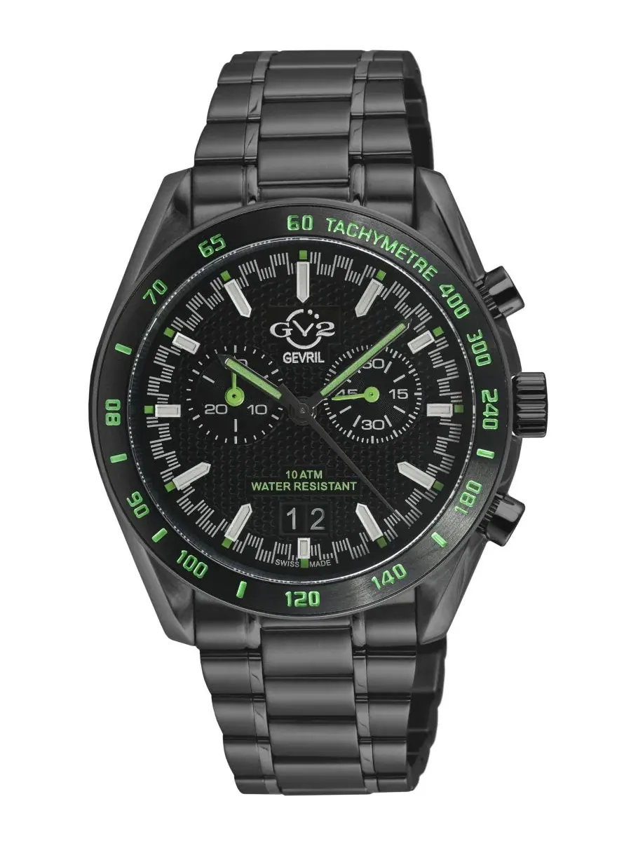 Мужские часы-хронограф Freccia Swiss Quartz IP Stainless Steel GV2 by Gevril — изображение 1 из 3, оттенок нет цвета