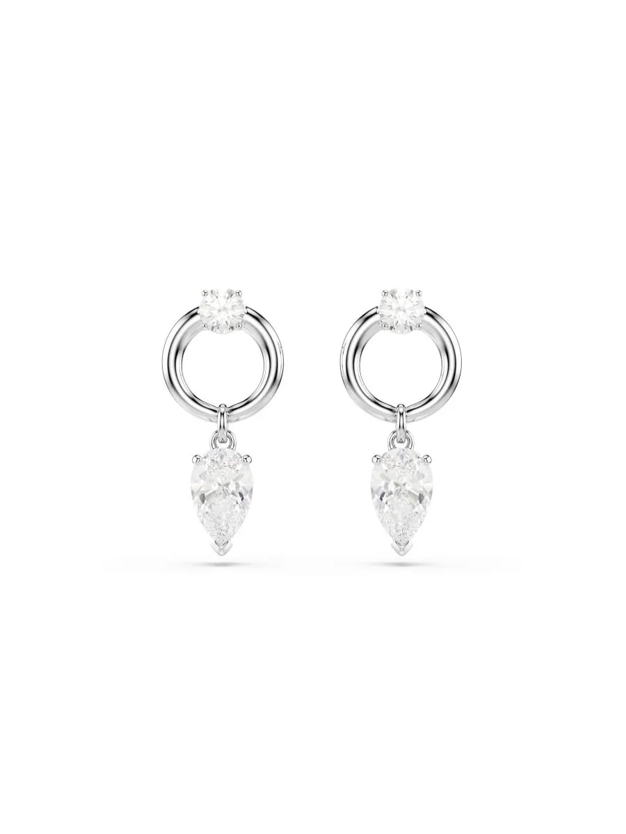 Серьги-подвески Mesmera с родиевым покрытием Swarovski — изображение 1 из 5, оттенок серебристый прозрачный
