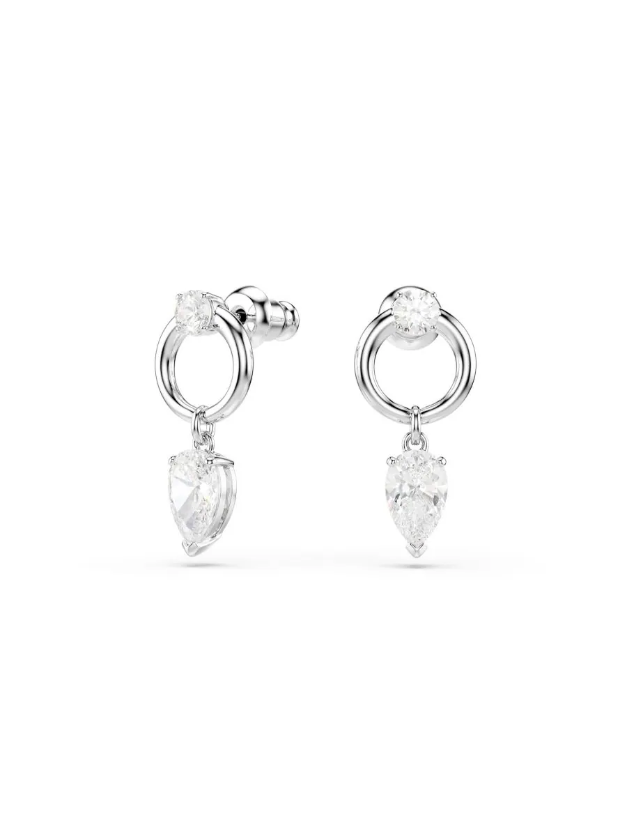 Серьги-подвески Mesmera с родиевым покрытием Swarovski — изображение 2 из 5, оттенок серебристый прозрачный