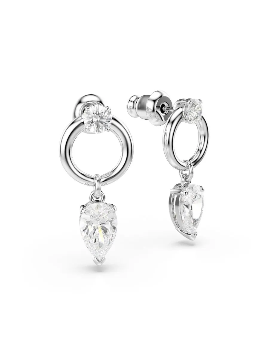 Серьги-подвески Mesmera с родиевым покрытием Swarovski — изображение 3 из 5, оттенок серебристый прозрачный