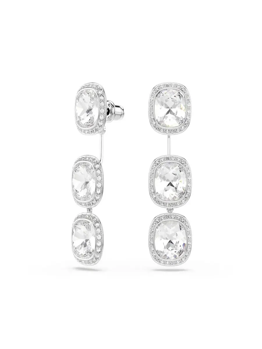 Серьги-пусеты с кристаллами, модель Una Angelic Swarovski — изображение 1 из 6, оттенок белый