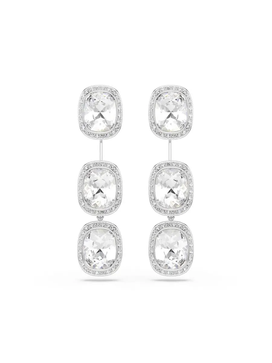 Серьги-пусеты с кристаллами, модель Una Angelic Swarovski — изображение 3 из 6, оттенок белый