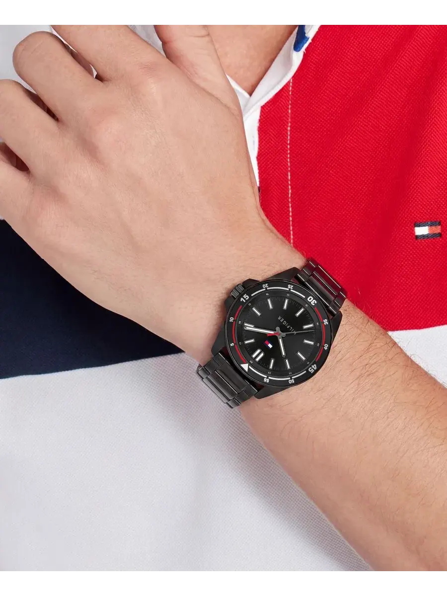 Мужские спортивные часы David, бренд Tommy Hilfiger — изображение 4 из 5, оттенок черный