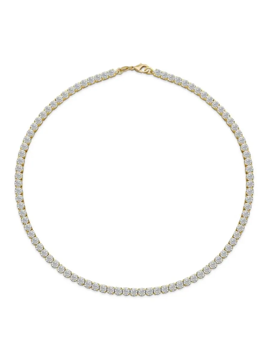 Колье-ошейник с кубическими циркониями, Classic Collar Necklace with CZ Round Prong Set Plated — изображение 1 из 4