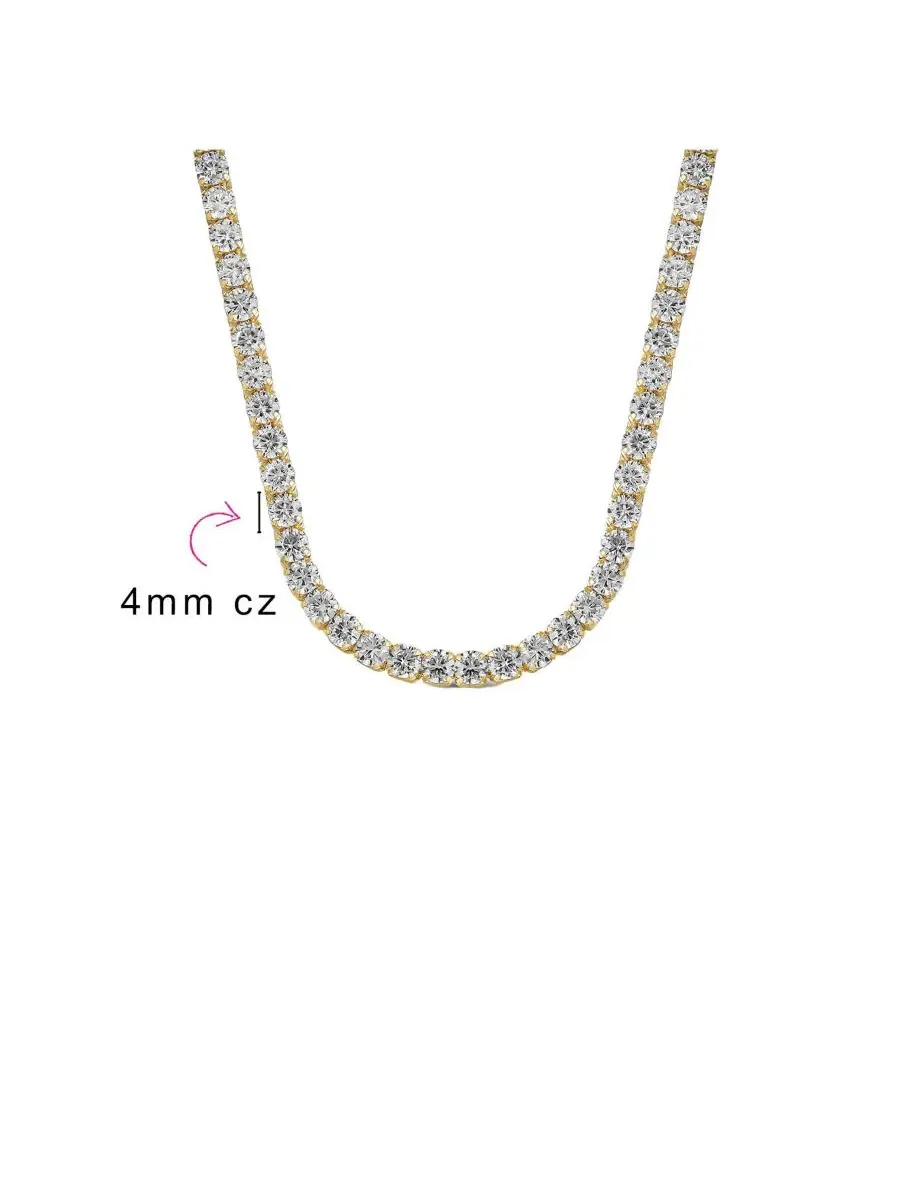 Колье-ошейник с кубическими циркониями, Classic Collar Necklace with CZ Round Prong Set Plated — изображение 3 из 4