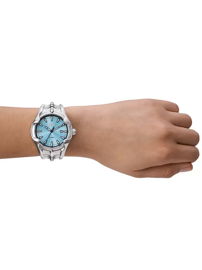 Мужские часы Vert Three Hand Date с серебристым корпусом из нержавеющей стали, 44 мм Diesel — изображение 5 из 7