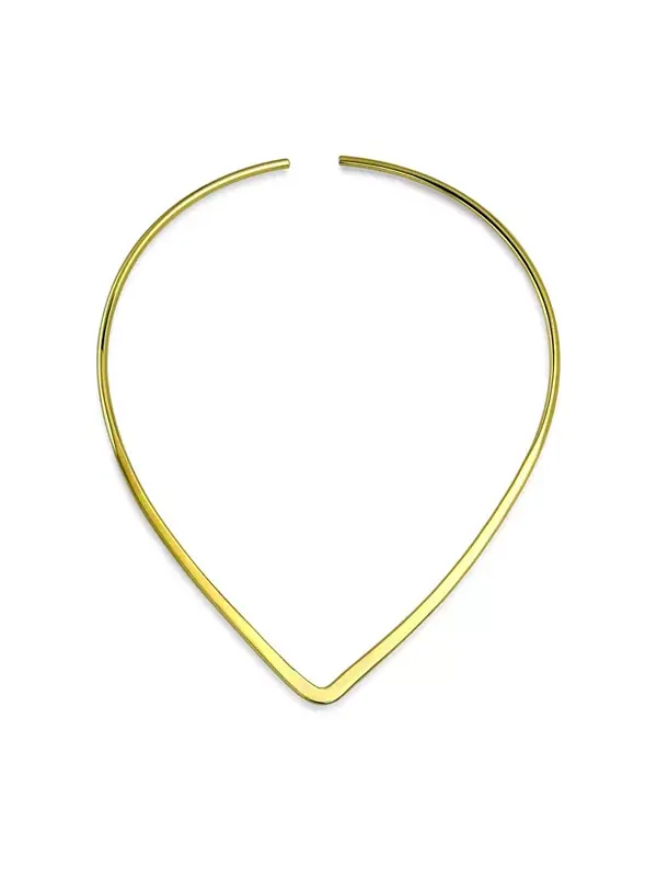 Тонкое V-образное колье-чокер с покрытием из желтого золота в современном стиле Bling Jewelry — изображение 1 из 2