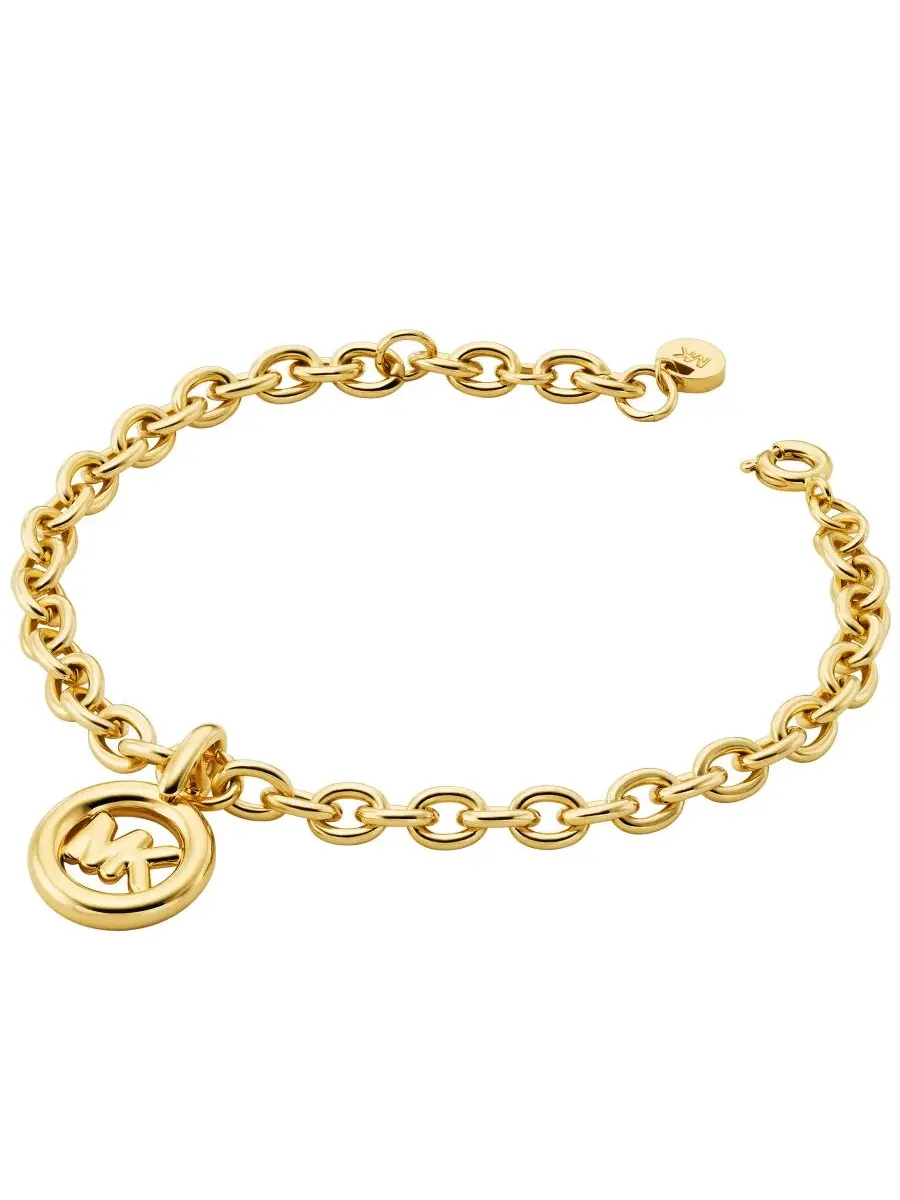 Браслет-цепочка с логотипом золотистого цвета Michael Kors — изображение 2 из 3, оттенок золото