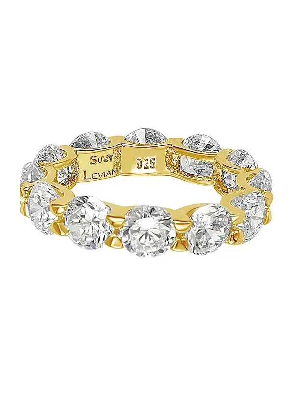 Кольцо Suzy Levian из стерлингового серебра с круглым U-образным кубическим цирконием Suzy Levian — изображение 3 из 3