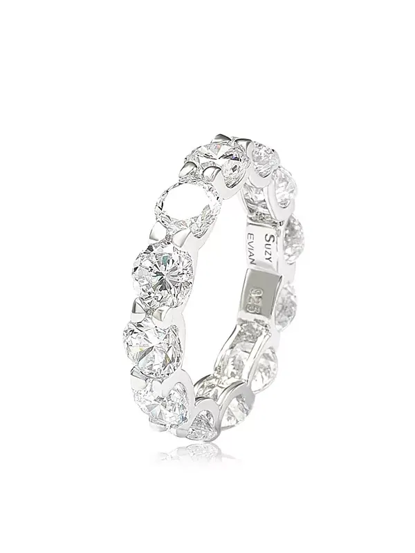Кольцо Suzy Levian из стерлингового серебра с круглым U-образным кубическим цирконием Suzy Levian — изображение 1 из 3
