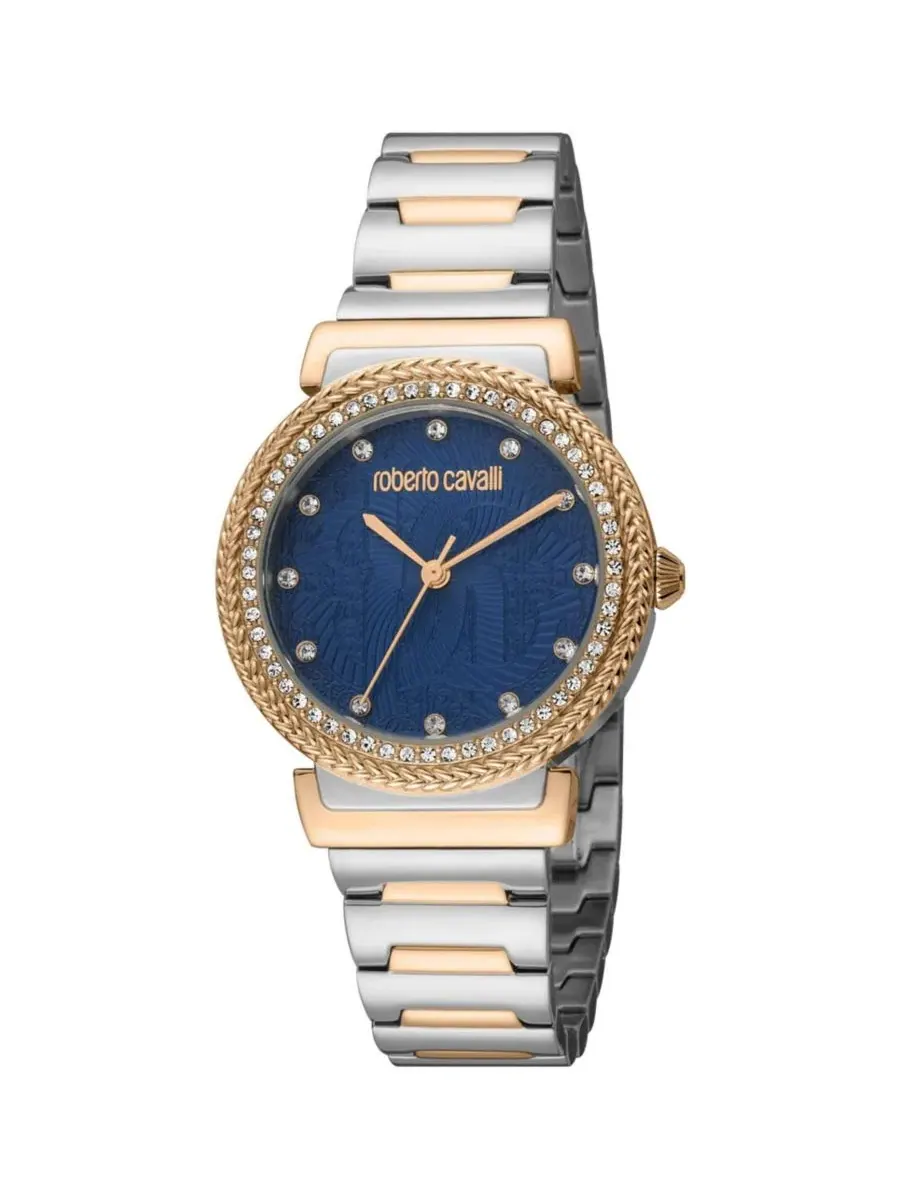 Женские часы Glam Quartz Two Tone Stainless Steel Bracelet Roberto Cavalli — изображение 1 из 1, оттенок серебряный