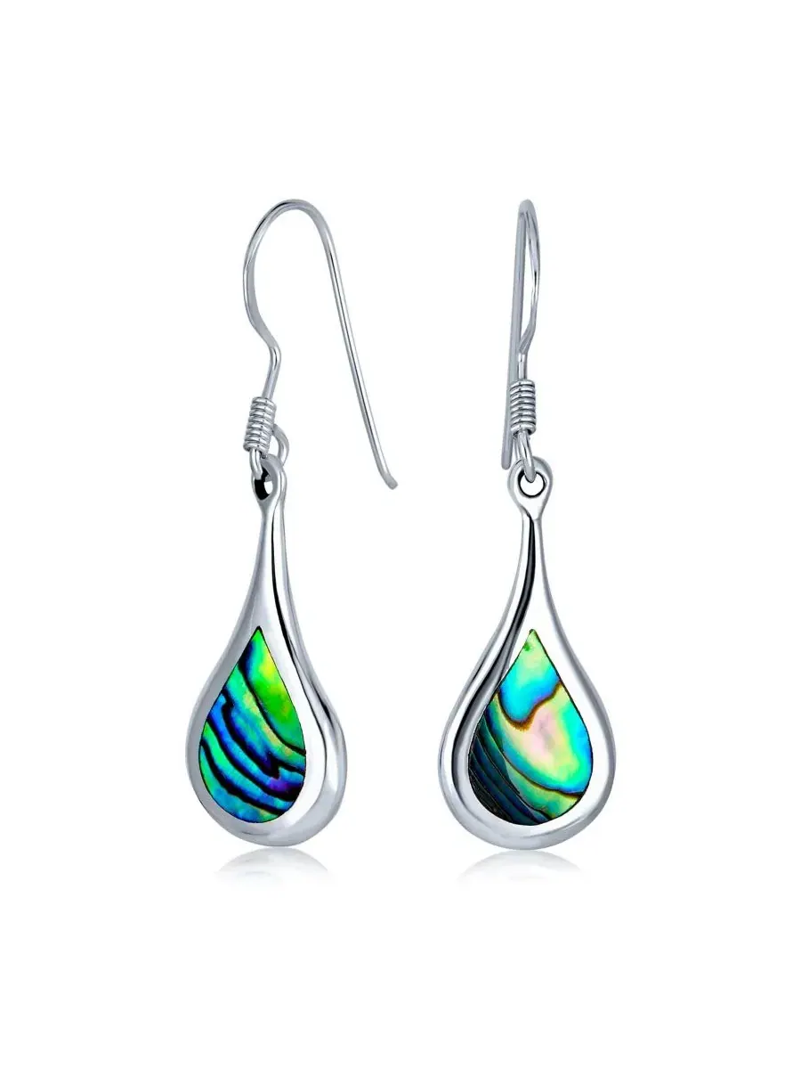 Серьги-подвески из перламутра абалон с эффектом хамелеона Bling Jewelry — изображение 1 из 4, оттенок серебристый