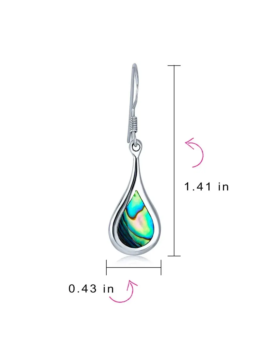 Серьги-подвески из перламутра абалон с эффектом хамелеона Bling Jewelry — изображение 3 из 4, оттенок серебристый
