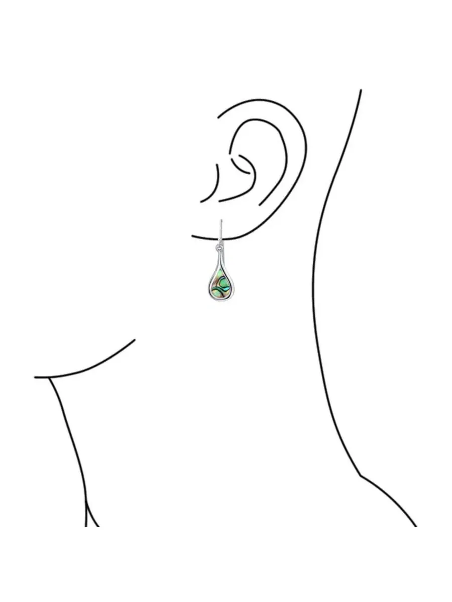 Серьги-подвески из перламутра абалон с эффектом хамелеона Bling Jewelry — изображение 4 из 4, оттенок серебристый