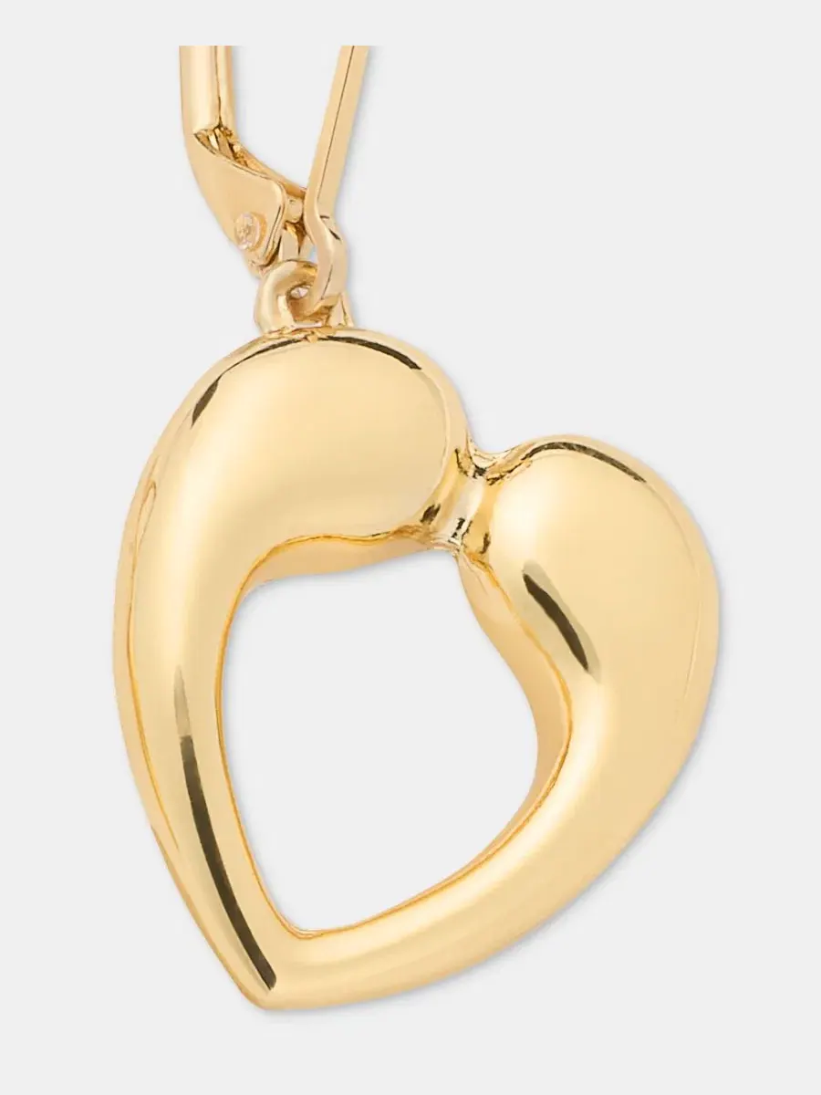 Серьги-подвески Puffy Open Heart Anne Klein — изображение 4 из 4, оттенок золото
