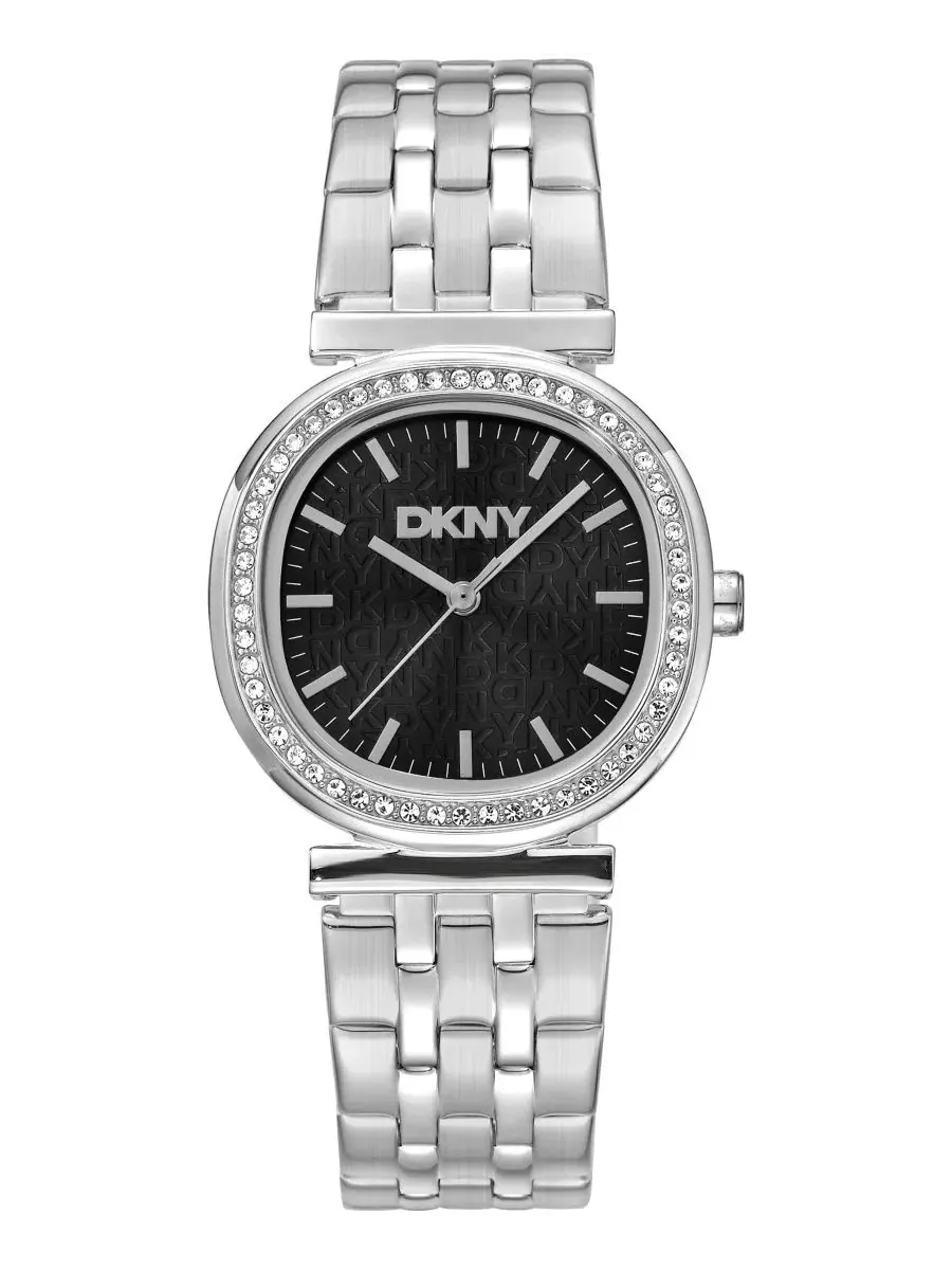 Женские часы с черным циферблатом и кристаллами, 30 мм DKNY — изображение 1 из 3, оттенок черный