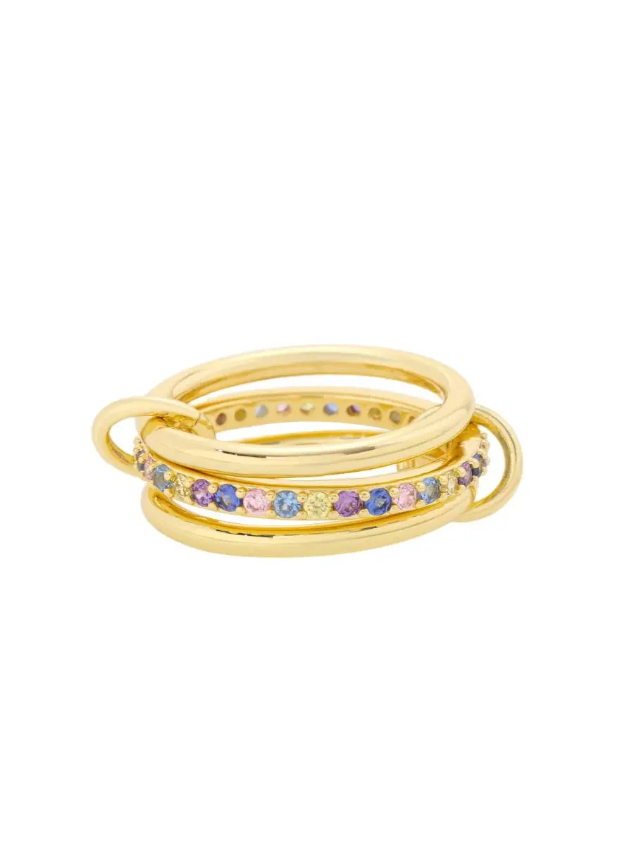 Кольцо-трио с кубическим цирконием, модель Trio Stacked Ring Unwritten — изображение 1 из 4, оттенок золото