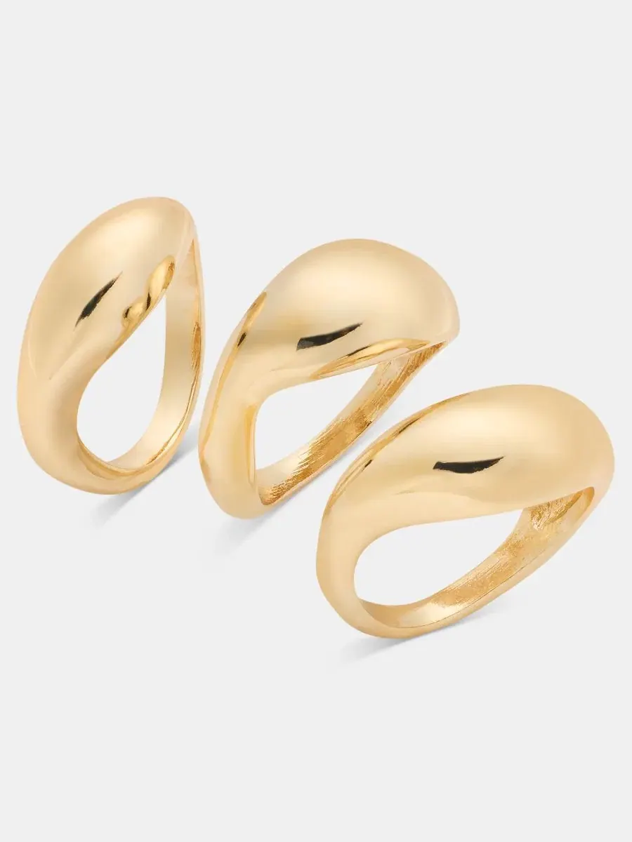 Комплект из 3 колец-скульптур Stack Rings I.N.C. International Concepts — изображение 1 из 2, оттенок золото