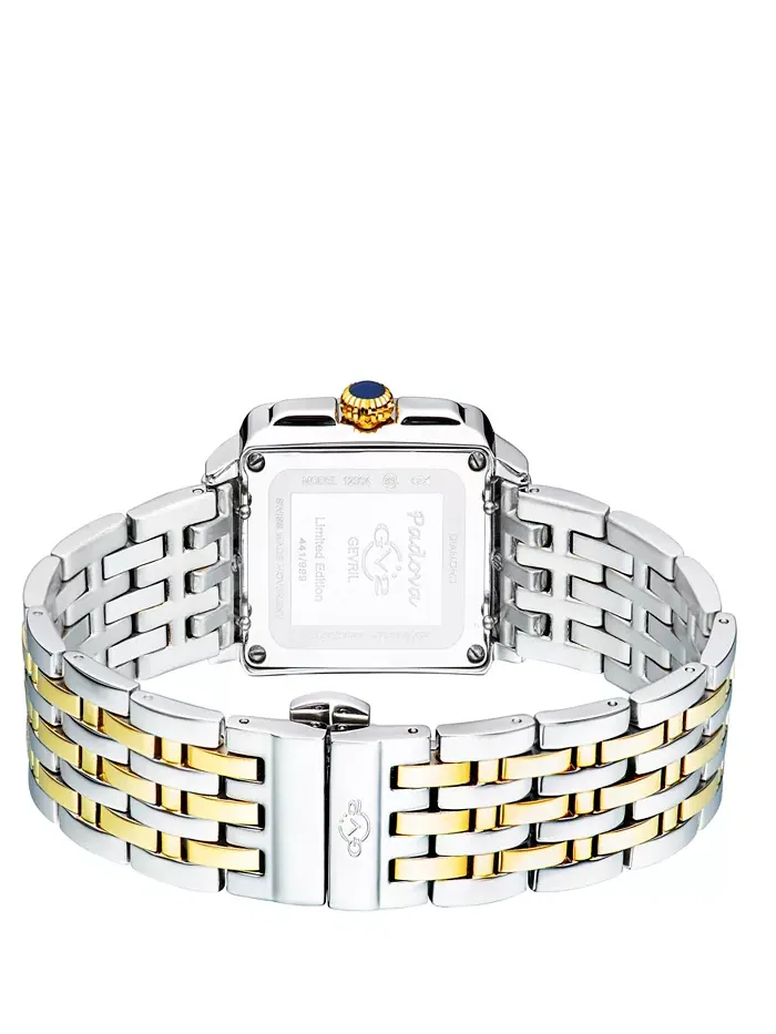Женские часы Padova Swiss Quartz с двухцветным браслетом из нержавеющей стали, 30 мм Gevril — изображение 3 из 3