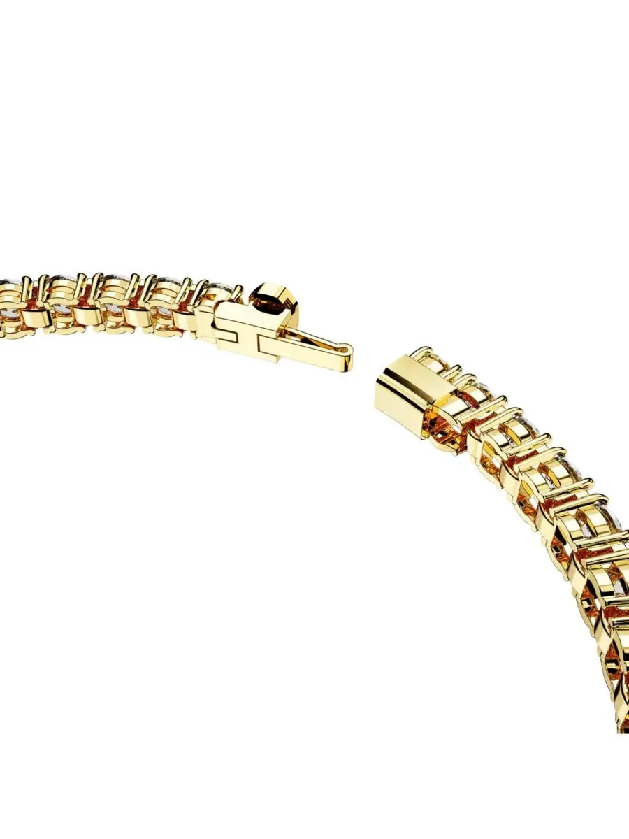 Теннисный браслет с кристаллами круглой огранки «Матрица» Swarovski — изображение 3 из 4, оттенок золото