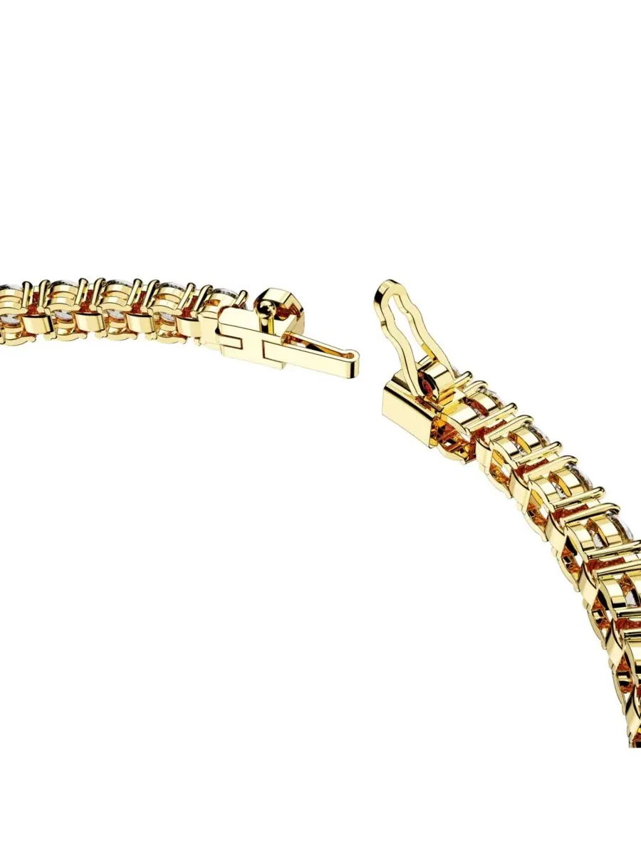 Теннисный браслет с кристаллами круглой огранки «Матрица» Swarovski — изображение 3 из 4, оттенок золото
