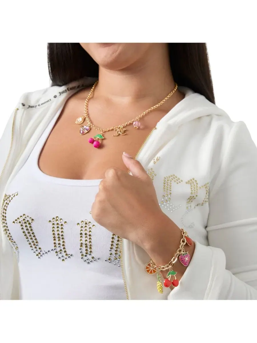 Колье с подвеской в виде вишни - 18 + 5 см Juicy Couture — изображение 2 из 6, оттенок золото