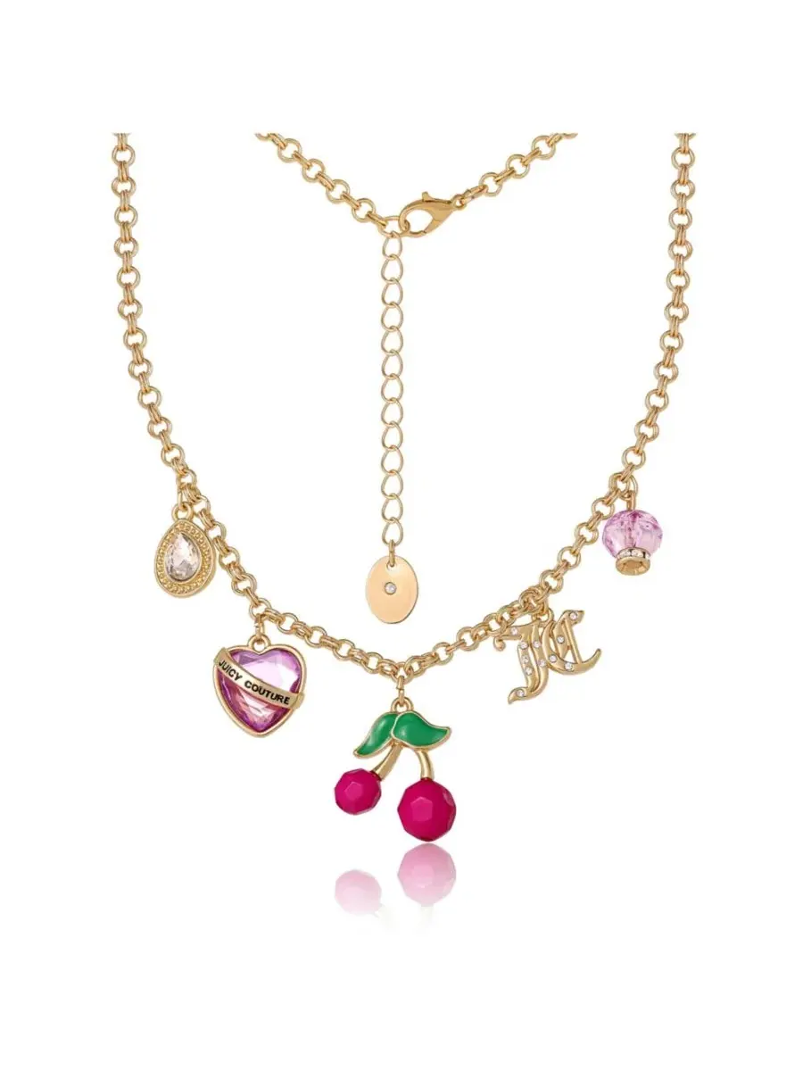 Колье с подвеской в виде вишни - 18 + 5 см Juicy Couture — изображение 6 из 6, оттенок золото