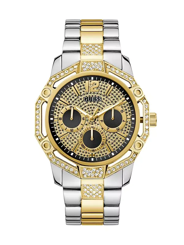Мужские двухцветные многофункциональные часы, 46 мм Guess — изображение 1 из 4, оттенок мульти