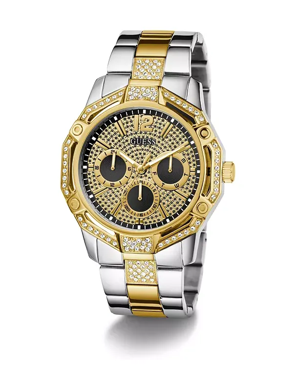 Мужские двухцветные многофункциональные часы, 46 мм Guess — изображение 2 из 4, оттенок мульти
